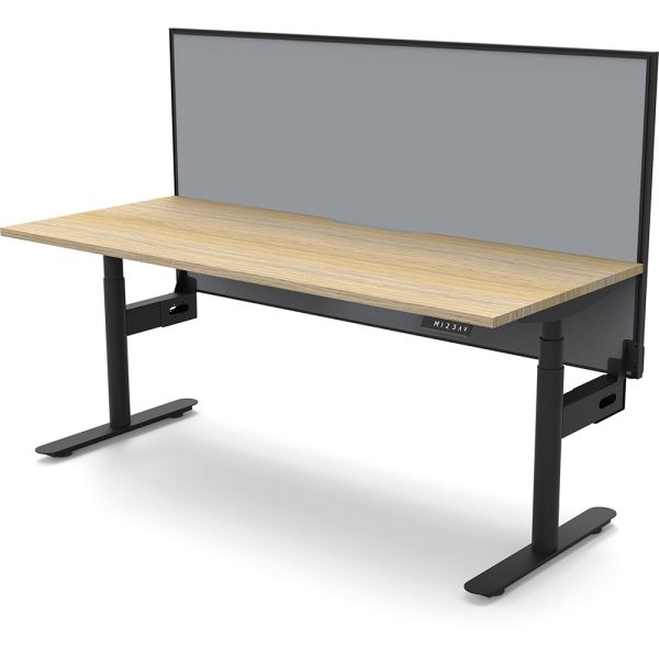 Halo+ Single Sided Workstation with Screen - Black/Oak - Image 3