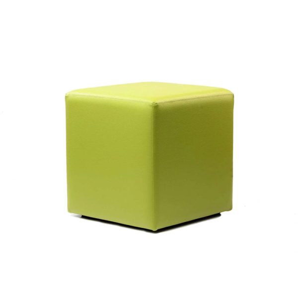Vinyl Ottoman Cube Lime